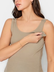 Long Tall Sally Natural Ribbed Nursing Vest With Poppers - Image 4 of 4