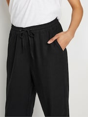 M&Co Black Linen Joggers - Image 4 of 5