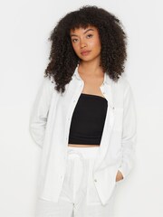 M&Co White Linen Button Up Shirt - Image 4 of 6