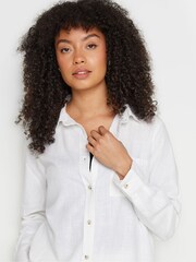 M&Co White Linen Button Up Shirt - Image 5 of 6
