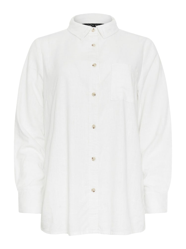 M&Co White Linen Button Up Shirt - Image 6 of 6