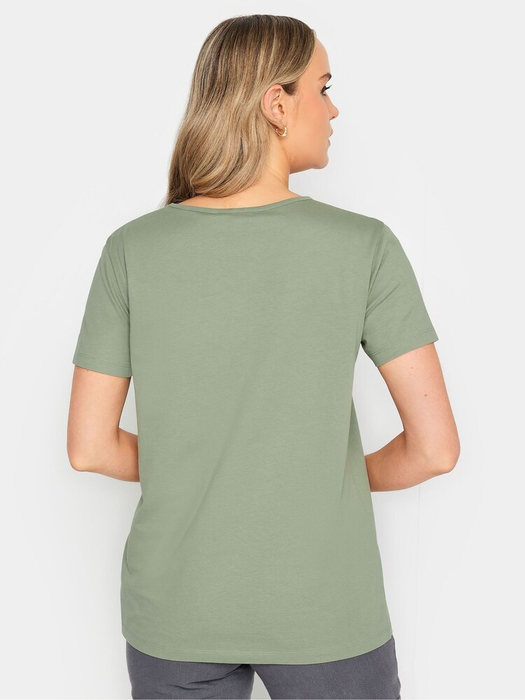 Long Tall Sally Green Stripe Crew Neck T-Shirt - Image 2 of 4