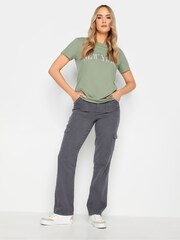 Long Tall Sally Green Stripe Crew Neck T-Shirt - Image 3 of 4
