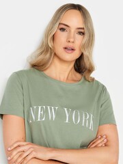 Long Tall Sally Green Stripe Crew Neck T-Shirt - Image 4 of 4