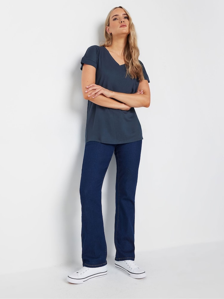 Azul - Camiseta con cuello de pico PREMIUM de Long Tall Sally - Imagen 2 de 4 Azul - Camiseta con cuello de pico PREMIUM de Long Tall Sally - Imagen 2 de 4