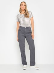 Long Tall Sally Natural Stripe Crew Neck T-Shirt - Image 3 of 4
