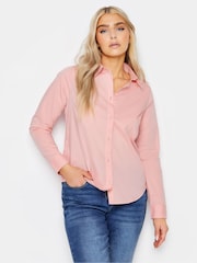 M&Co Pink White Cotton Poplin Long Sleeve Shirt - Image 1 of 4