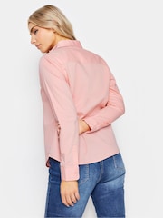 M&Co Pink White Cotton Poplin Long Sleeve Shirt - Image 3 of 4