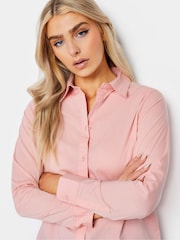 M&Co Pink White Cotton Poplin Long Sleeve Shirt - Image 4 of 4