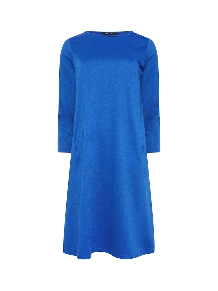 M&Co Blue Ponte Pocket Swing Dress - Image 6 of 6