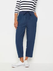 M&Co Blue Petite Linen Cropped Trousers - Image 1 of 5