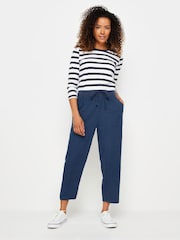M&Co Blue Petite Linen Cropped Trousers - Image 2 of 5