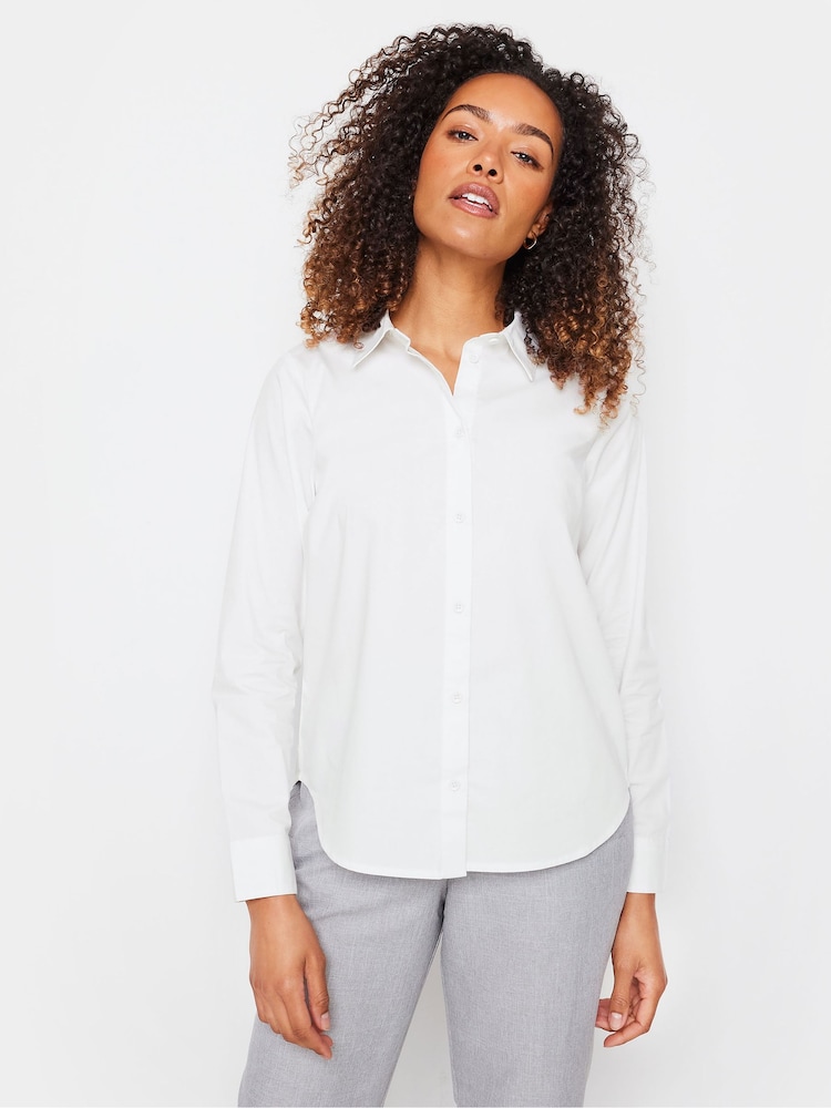 M&Co White White Cotton Poplin Long Sleeve Shirt - Image 2 of 5