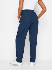 M&Co Navy Blue Petite Linen Joggers - Image 3 of 5