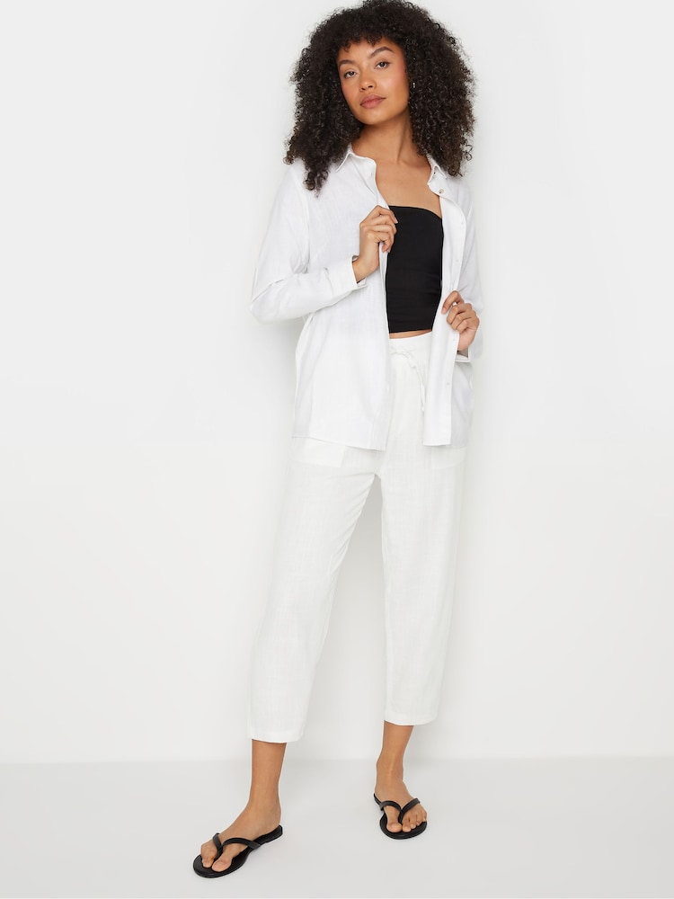 M&Co White Linen Cropped Joggers - Image 2 of 5