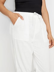 M&Co White Linen Cropped Joggers - Image 4 of 5