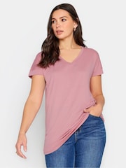 Long Tall Sally Pink PREMIUM V-Neck T-Shirt - Image 1 of 4