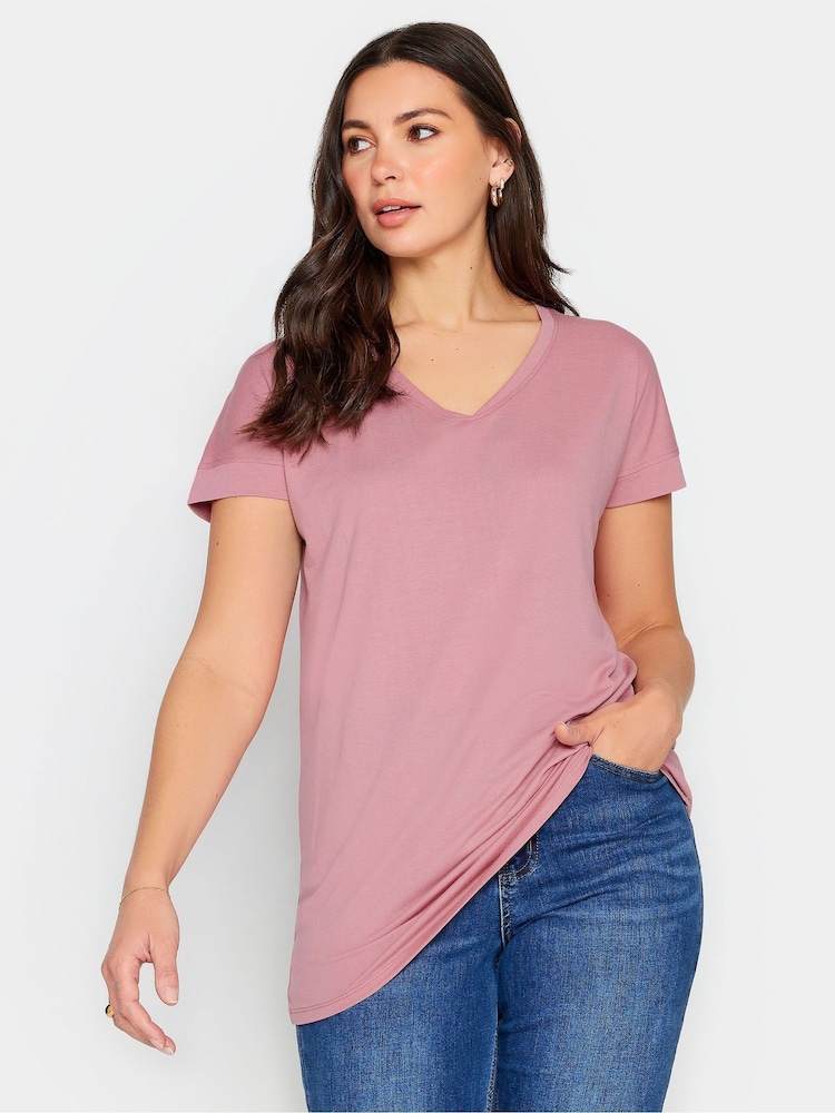 Long Tall Sally Pink PREMIUM V-Neck T-Shirt - Image 1 of 4