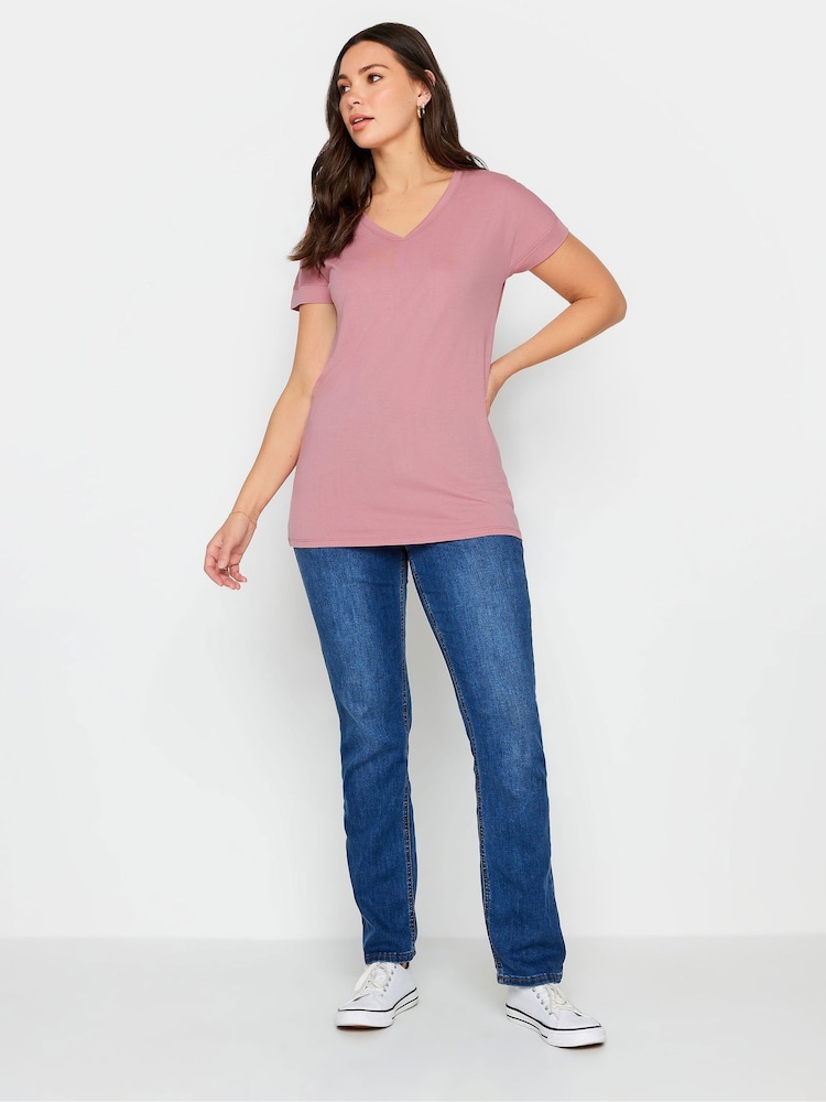 Rosa - Camiseta con cuello de pico PREMIUM de Long Tall Sally - Imagen 2 de 4 Rosa - Camiseta con cuello de pico PREMIUM de Long Tall Sally - Imagen 2 de 4
