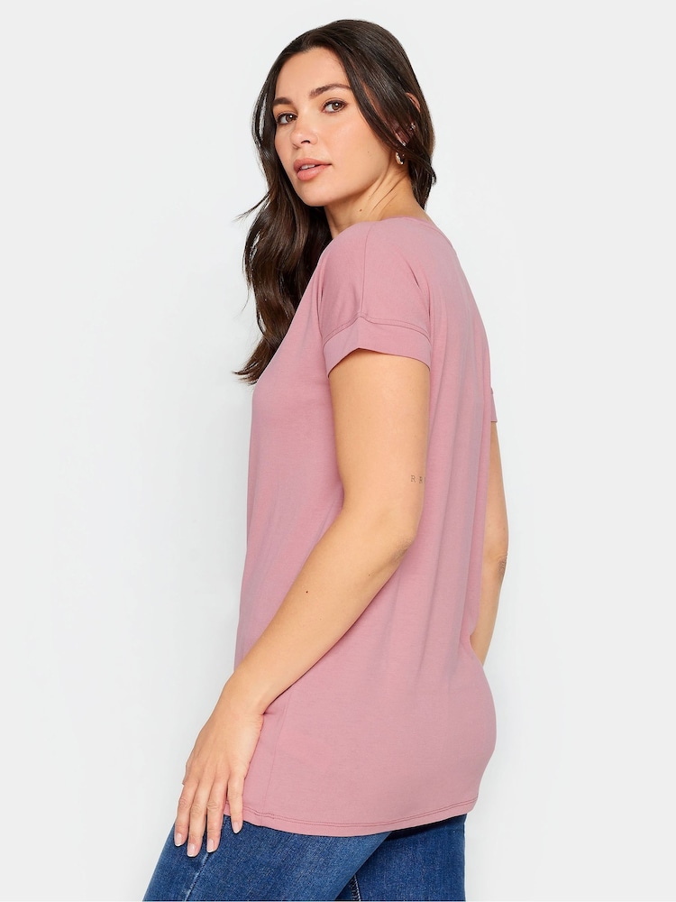 Long Tall Sally Pink PREMIUM V-Neck T-Shirt - Image 3 of 4