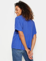 M&Co Blue Orange Short Sleeve Linen Shirt - Image 3 of 5