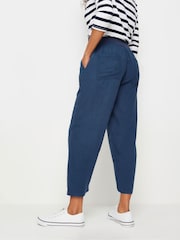 M&Co Blue Linen Cropped Joggers - Image 3 of 5