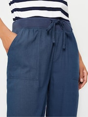 M&Co Blue Linen Cropped Joggers - Image 4 of 5