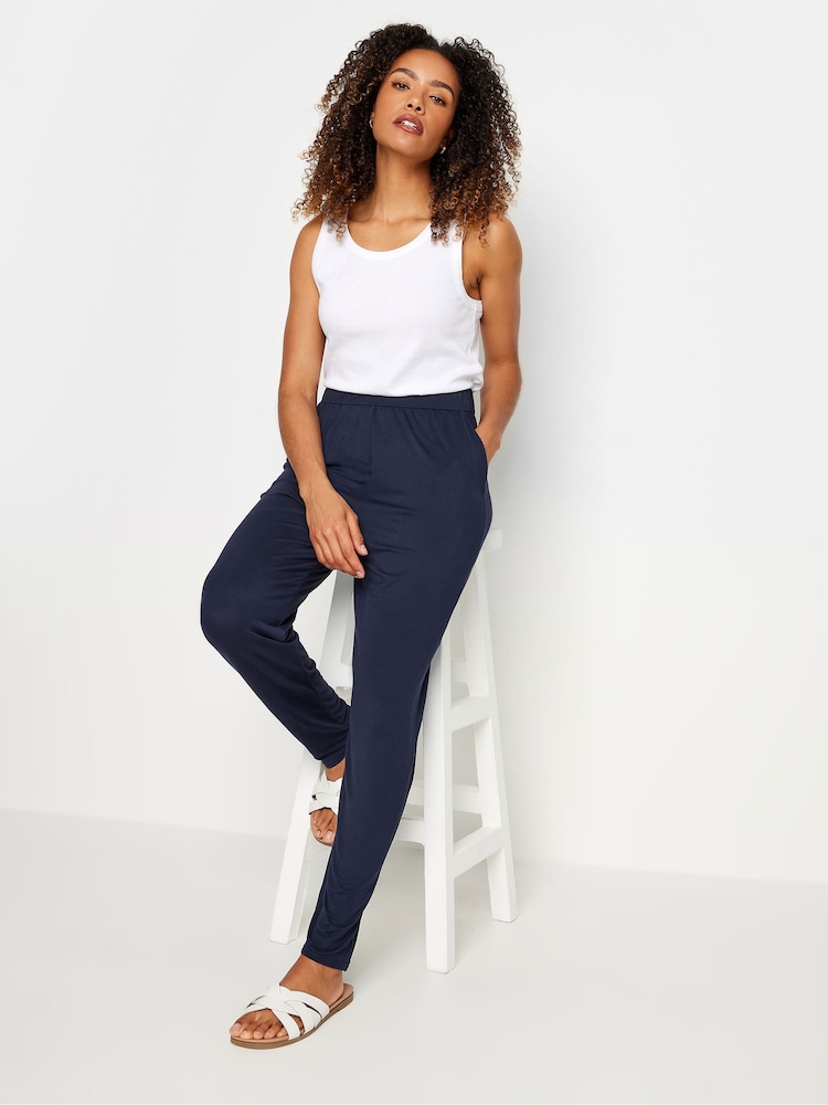 M&Co Blue Petite Hareem Jersey Trousers - Image 1 of 4