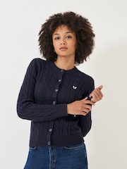 Crew Clothing Cable Knit 100% Cotton Cardigan - Image 1 of 5