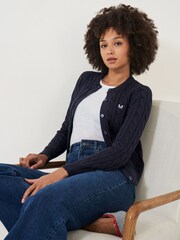Crew Clothing Cable Knit 100% Cotton Cardigan - Image 4 of 5