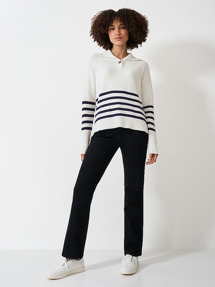 Crew Clothing Collar Detail Stripe Jumper - Image 1 of 4