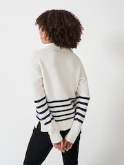 Crew Clothing Collar Detail Stripe Jumper - Image 2 of 4