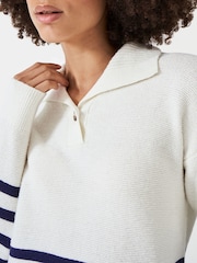 Crew Clothing Collar Detail Stripe Jumper - Image 3 of 4
