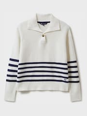 Crew Clothing Collar Detail Stripe Jumper - Image 4 of 4