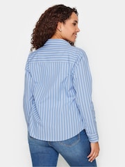 M&Co Blue & White Striped Cotton Poplin Shirt - Image 3 of 4