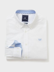 Branco - Camisas Crew Clothing Slim Fit Oxford 100% algodão - Imagem 5 de 5