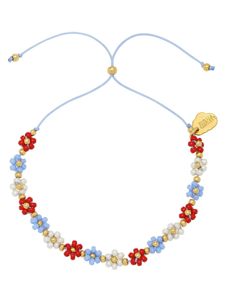 Estella Bartlett Gold Red, Blue Daisy Chain Bracelet - Image 1 of 3