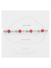 Estella Bartlett Gold Red, Blue Daisy Chain Bracelet - Image 3 of 3