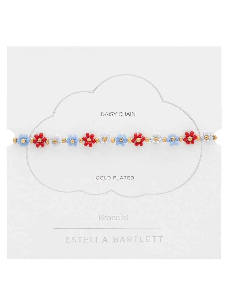 Estella Bartlett Gold Red, Blue Daisy Chain Bracelet - Image 3 of 3