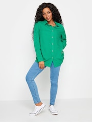 M&Co Green M&Co Petite Linen Long Sleeve Shirt - Image 2 of 5