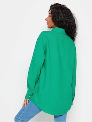 M&Co Green M&Co Petite Linen Long Sleeve Shirt - Image 3 of 5