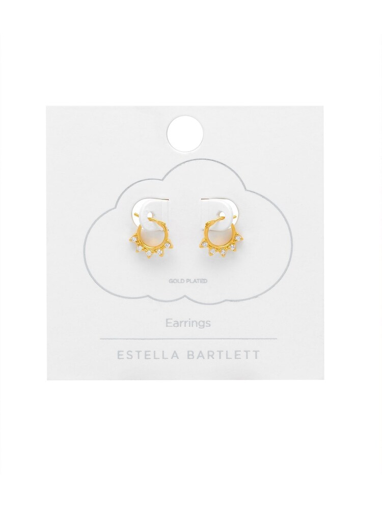 Estella Bartlett Gold Cubic Zirconia Spike Hoop Earrings - Image 2 of 3