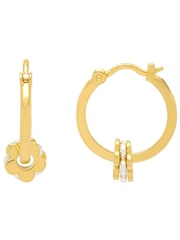 Estella Bartlett Gold Multi Flower Hoop Earrings - Image 1 of 3