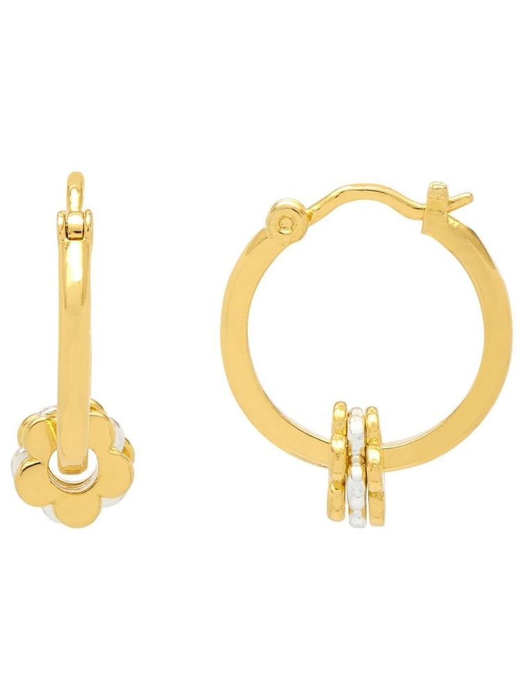 Estella Bartlett Gold Multi Flower Hoop Earrings - Image 1 of 3