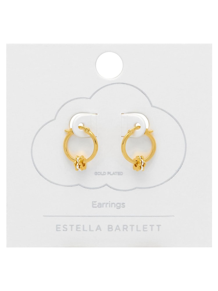 Estella Bartlett Gold Multi Flower Hoop Earrings - Image 2 of 3