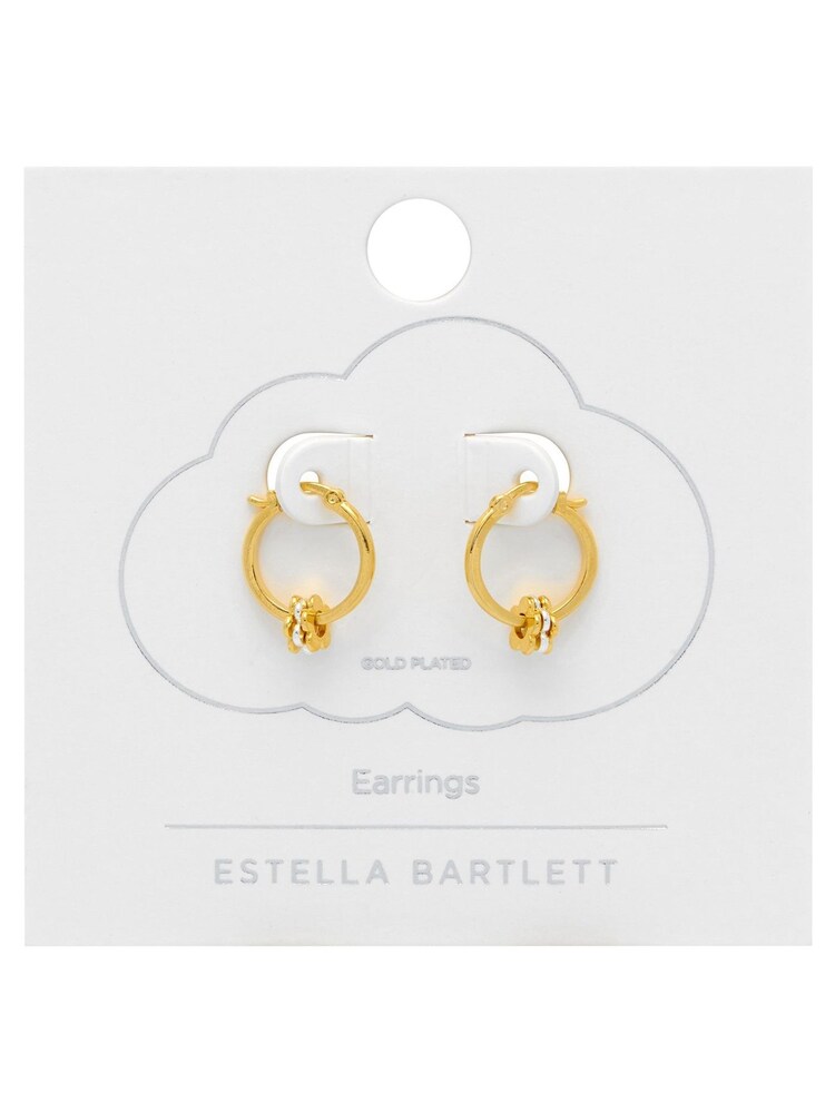 Estella Bartlett Gold Multi Flower Hoop Earrings - Image 2 of 3 Estella Bartlett Gold Multi Flower Hoop Earrings - Image 2 of 3