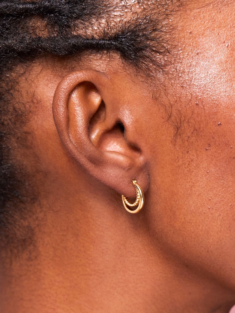 Estella Bartlett Gold Double Twisted Hoop Earrings - Image 3 of 3