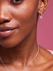 Estella Bartlett Silver Multi Flower Hoop Earrings - Image 3 of 3
