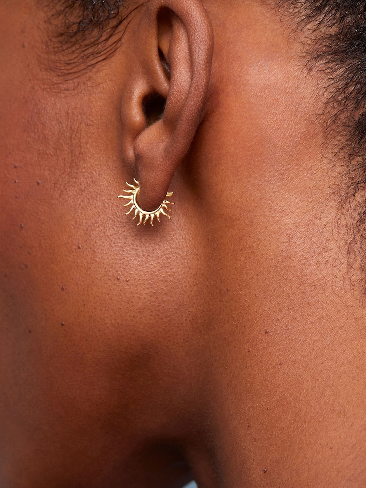Estella Bartlett Gold Sun Huggie Hoop Earrings - Image 3 of 3