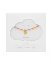 Estella Bartlett Gold Orange, Blue Miyuki beaded Coin Necklace - Image 3 of 3